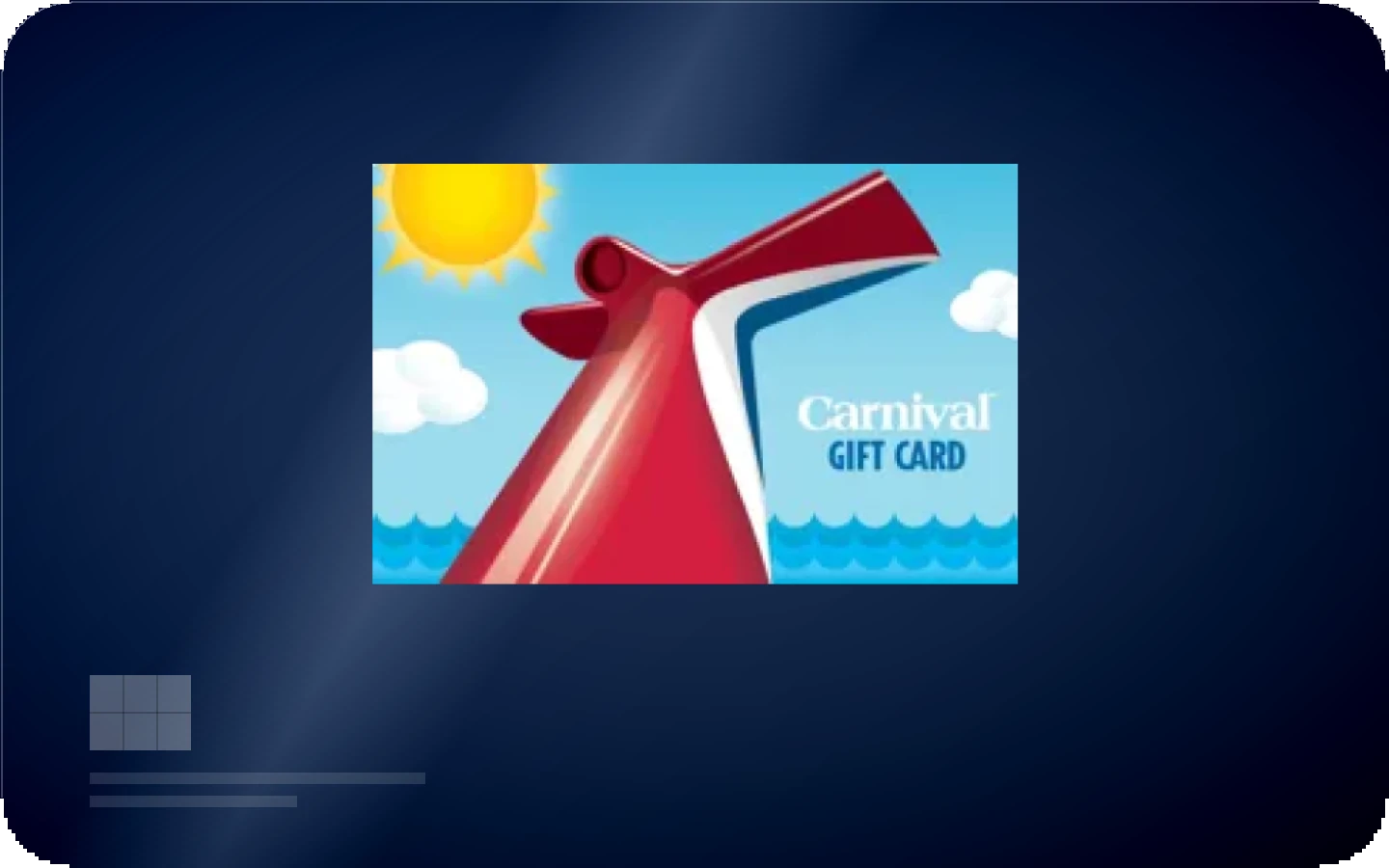 Carnival Cruise Lines gift card