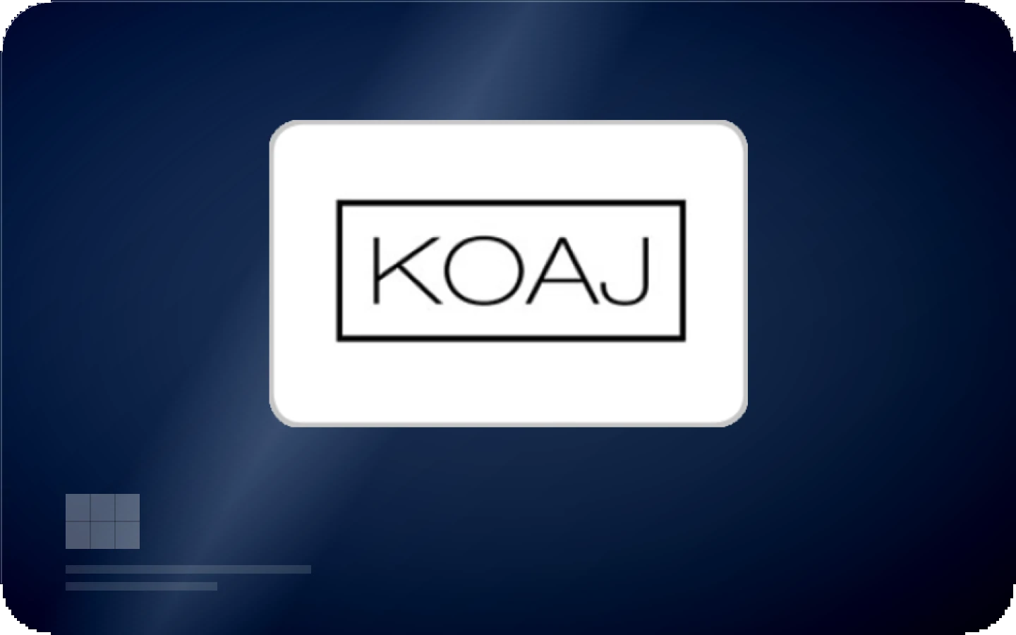Koaj gift card