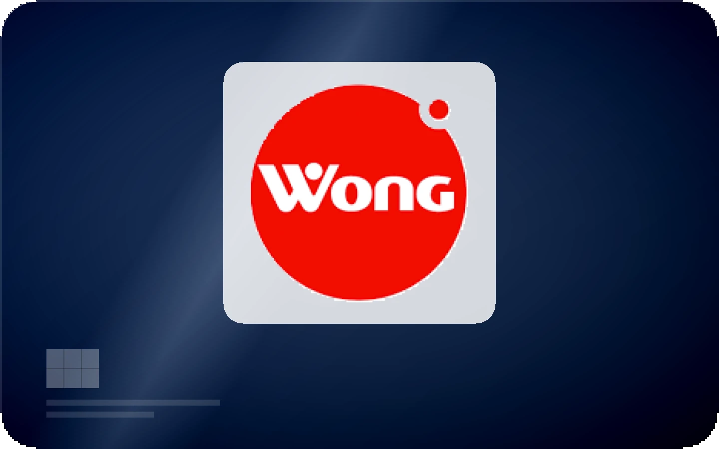 Wong gift card